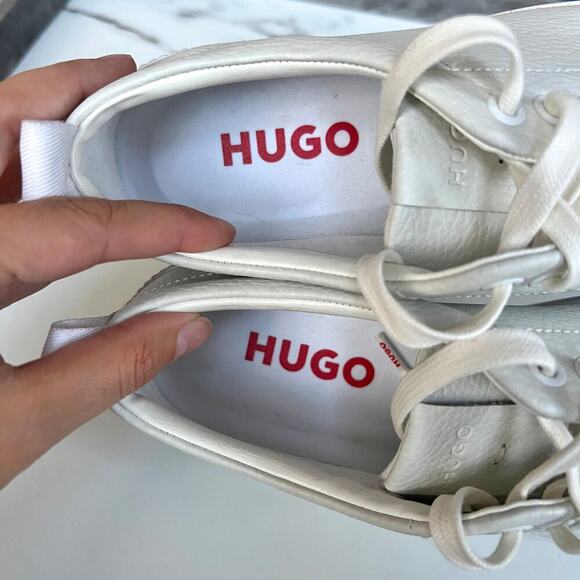 HUGO Boss Zero Tenn White Leather Sneakers Size 39 - Picture 7 of 10